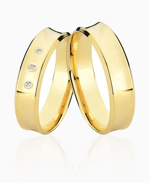Aliança de casamento Porcello em ouro